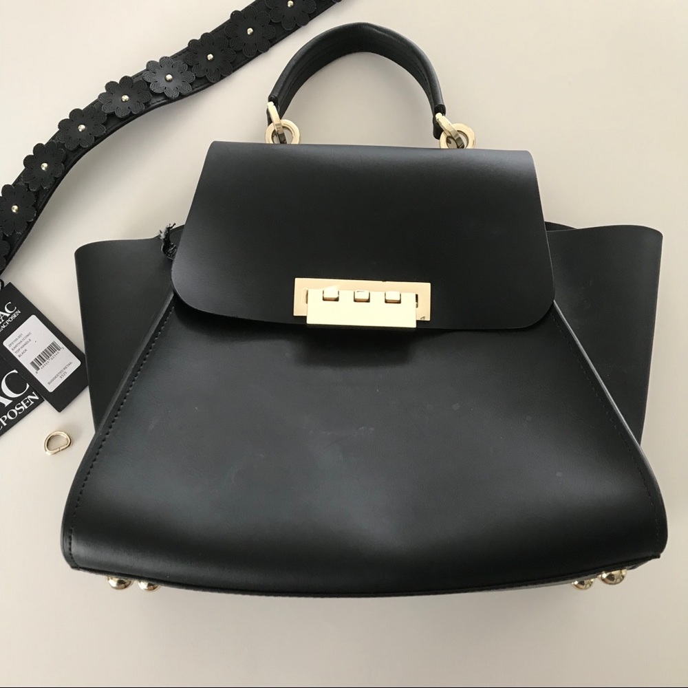 Zac Posen Eartha Iconic top handle black bag